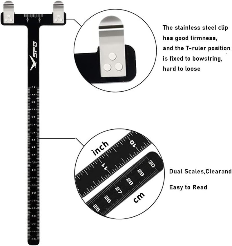SOPOGER Archery Bow Square T Shape Ruler Measurement Tool Kit for Recurve and Compound Bow Accessories - Image 4